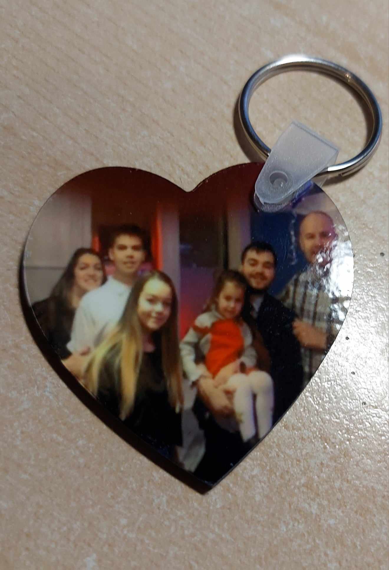 Wooden Love Heart Keyring