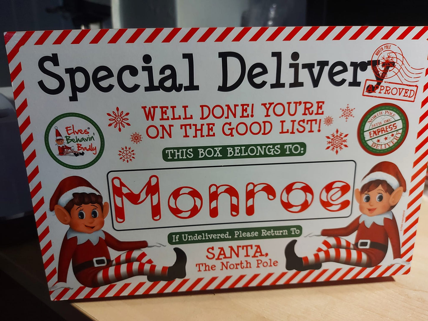 Personalised WOODEN christmas eve box