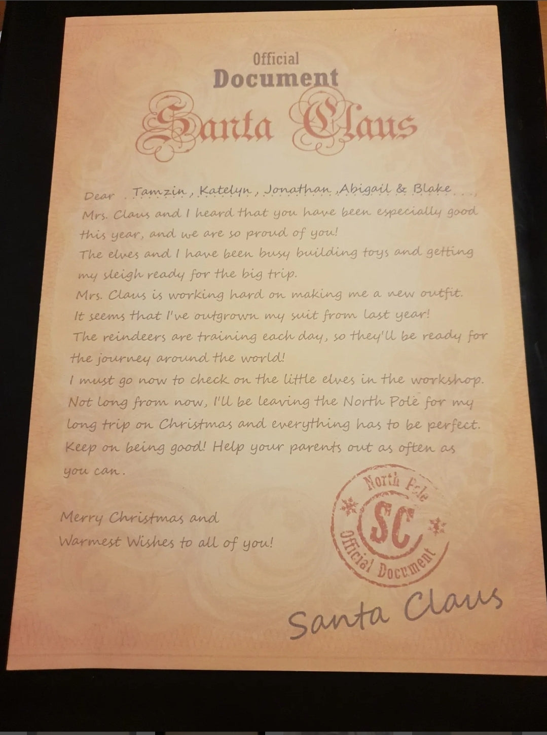 Personalised 'Old Style' Santa Letter